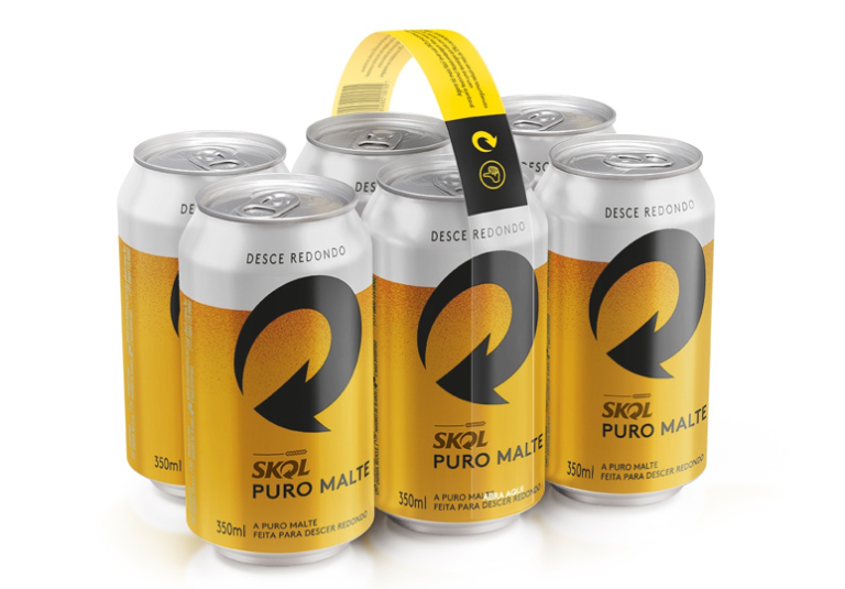 Por sustentabilidade, Skol testa pack que reduz o uso de plástico em 70%