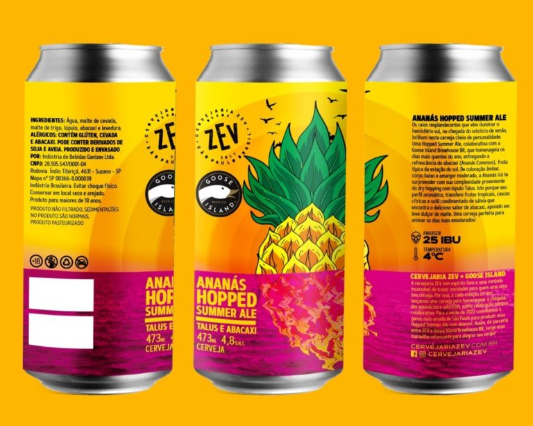 ZEV e Goose celebram início do verão com cerveja que tem abacaxi como ingrediente