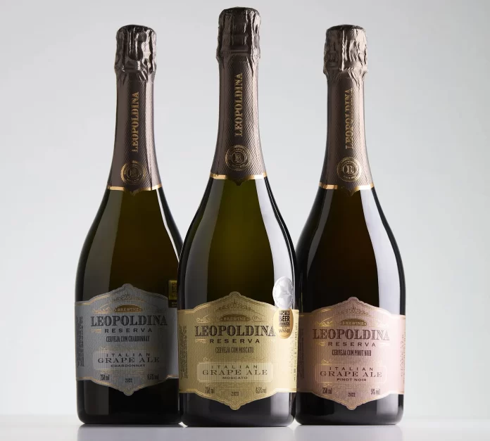 Kit de Italian Grape Ales (IGAs) premiadas da Brewine Leopoldina inclui rótulos Chardonnay, Moscato e Pinot Noir (Crédito: Brewine Leopoldina /Divulgação)