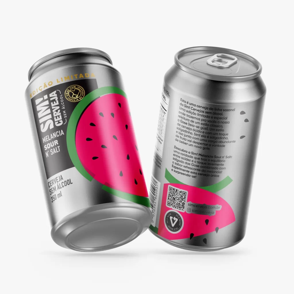 Sim! Cerveja Melancia Sour n’ Salt: cerveja brasileira premiada na categoria sem álcool no World Beer Cup, considerada a maior competição mundial (Crédito: Sim! Cerveja / Divulgação)