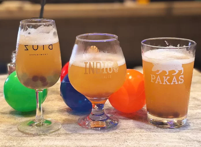As cervejas inusitadas do Mondial de La Bière deste ano incluem desde Sour com bolinhas saborizadas dentro como cervejas que simulam sobremesas (Crédito: Aline Ferreira)