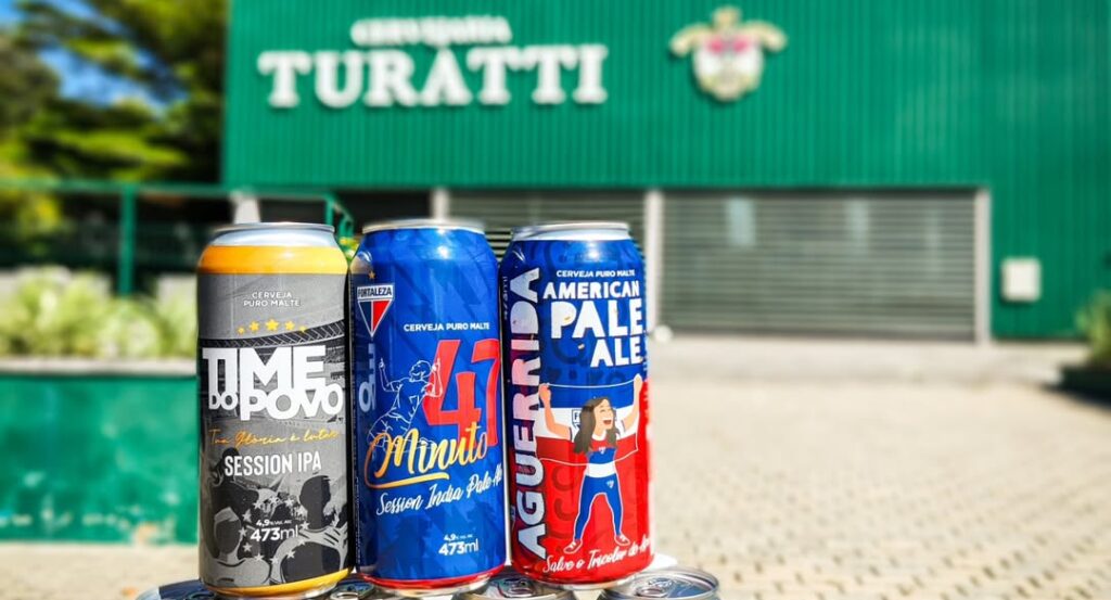 Cerveja e futebol: Cervejaria Turatti fechou parceria com times de futebol do Ceará para desenvolver rótulos exclusivos e se aproximar das torcidas (Foto: Divulgação)