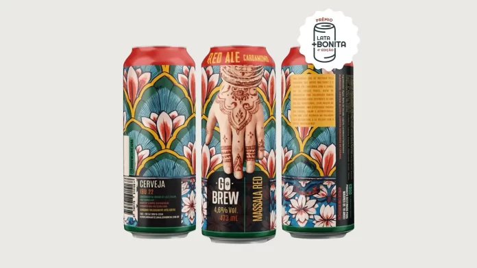 Lata de cerveja impressa digitalmente, a embalagem da Massala Red, da Go Brew, de Anápolis (GO), foi a grande vencedora da 4ª edição do Prêmio Lata Mais Bonita do Brasil (Crédito: Divulgação)