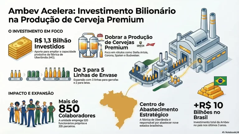 Fábrica da Ambev em Uberlândia recebe R$ 1,3 bilhão para dobrar a produção de cervejas premium