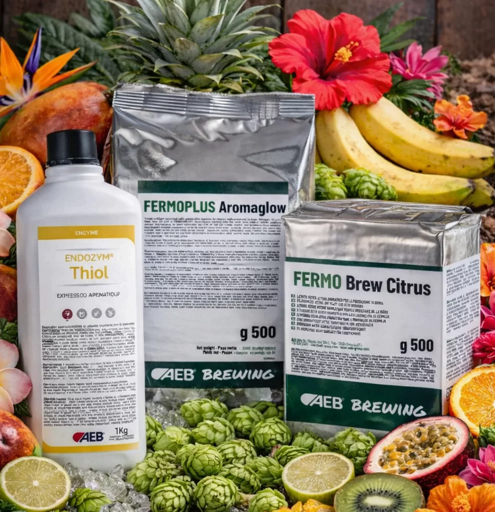 Endozym Thiol e leveduras especiais da AEB Breweing (Crédito: Divulgação)