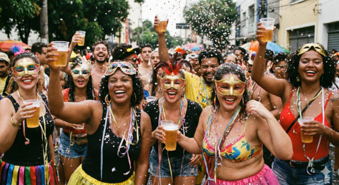 Cervejarias grandes e pequenas apostam na programação do Carnaval 2026 (Crédito: Imagem gerada com IA / Google Gemini)