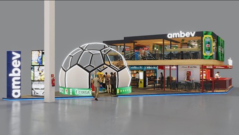 Estande da Ambev na APAS Show deste ano (Crédito: Divulgação)