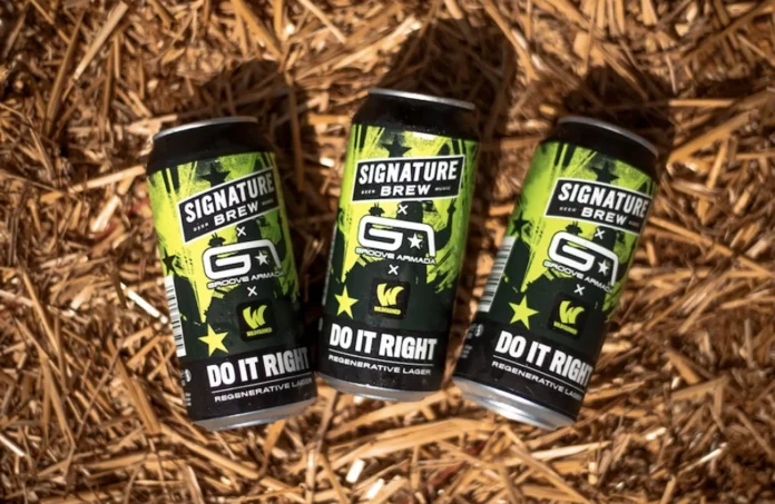 Signature Brew Do It Right é uma cerveja sustentável, feita 100% com cevada vinda de agricultura regenerativa (Crédito: Divulgação)