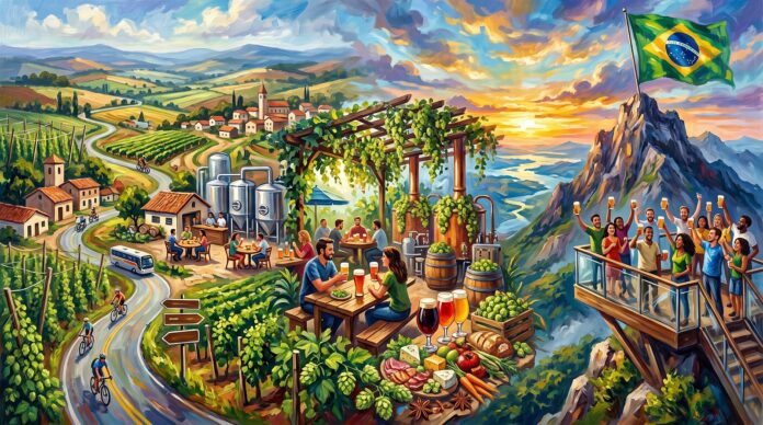 Turismo cervejeiro como política pública pode levar o Brasil, quem sabe, até o topo do setor no mundo (Crédito: Imagem criada com IA / Gemini)